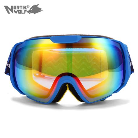 New North Wolf Brand Ski Goggles Double Layers Uv400 Anti Fog Big Ski