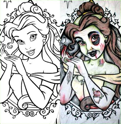 zombie disney princess coloring pages