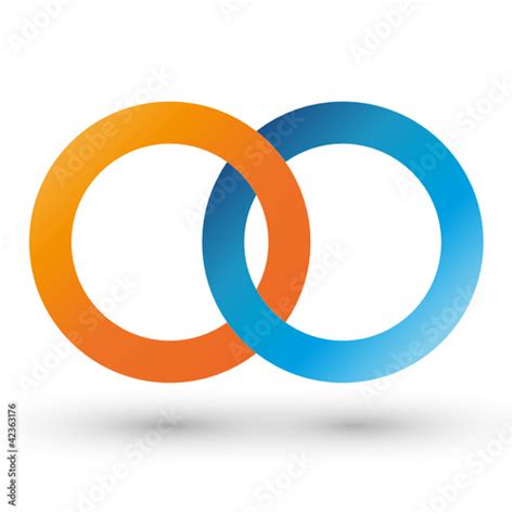 logo zwei ringe ineinander stock vektorgrafik adobe stock