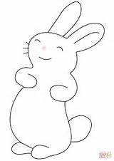Kawaii Bunny Coloring Pages Rabbit Printable Supercoloring Templates Rabbits Outline Animals Easter Anime Puzzle sketch template