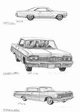 Impala 64 Drawing Chevy 1964 1959 Drawings Sketch 1965 Paintingvalley sketch template