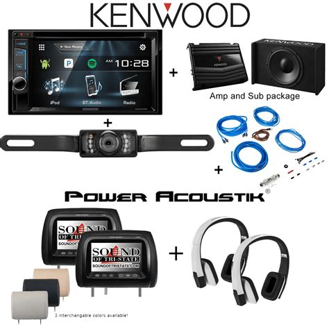 kenwood ddxbt  receiver backup camera power acoustik  cc   headrest monitors