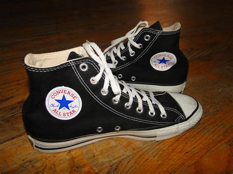 vintage black converse all star chuck taylor shoes hi tops etsy 日本