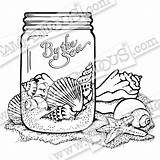 Jar Seashell Stampendous sketch template