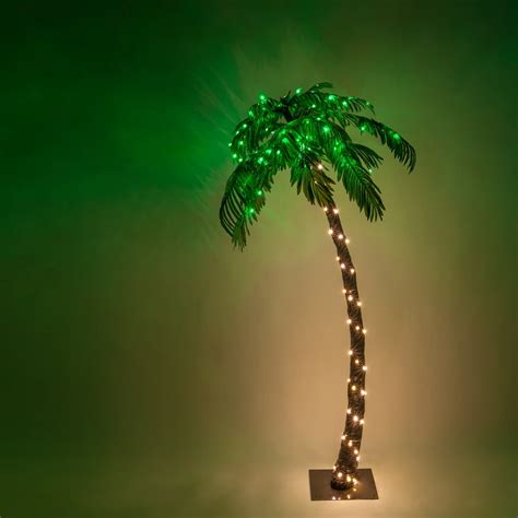 wintergreen lighting multi function lighted palm tree   led lights remote control ft