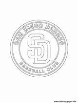 Coloring Logo Baseball Padres Mlb Diego Printable San Pages Sport Print sketch template