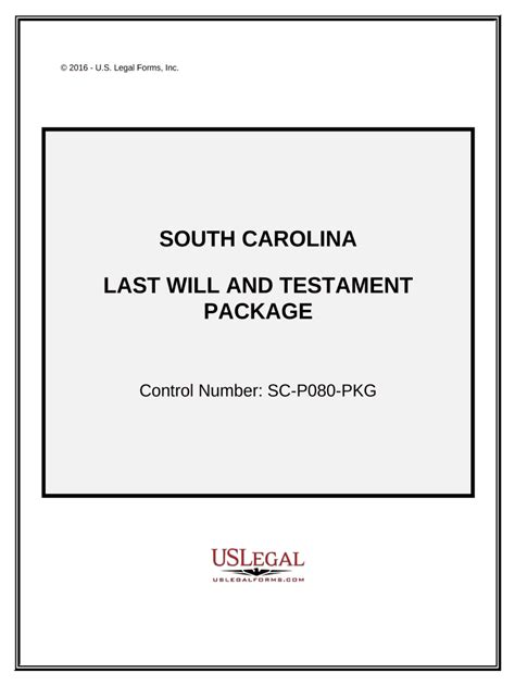 testament package south carolina form fill   sign