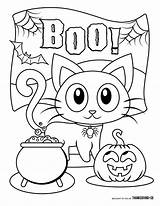 Halloween Coloring Pages Spooky Printable Pdf Cute Cat Kids Adults Super Cool Boo sketch template