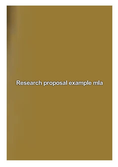 research proposal  mla  foster nichole issuu