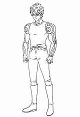 Punch Man Coloring Genos Da Corporation Copyright Line Print sketch template