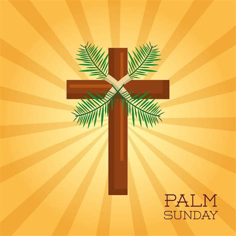 palm sunday cross card celebration christianity premium vector