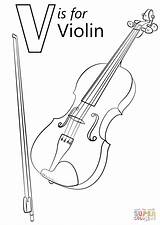 Violin Pages Alphabet Violins Supercoloring Kidsuki Drukuj sketch template