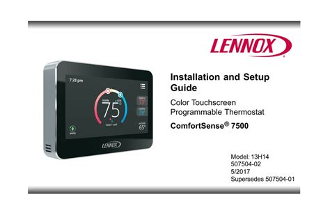 lennox comfortsense  installation  setup manual   manualslib