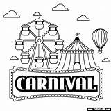 Carnival Coloring Pages Celebrations Rides sketch template