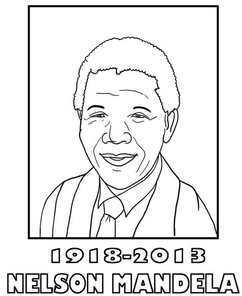 drawing  nelson mandela coloring page  print  color