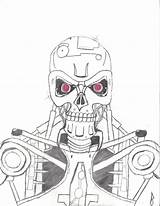 Terminator Coloring Drawing Pages Endoskeleton Getdrawings sketch template