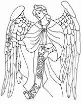 Angel Angels Archangel Ange Archangels Engel Easy Azcoloring sketch template