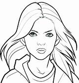 Coloring Face Pages Girl Portrait Kids Hunger Games Human Drawing Printable Woman People Faces Girls Realistic Color Print Carrie Underwood sketch template