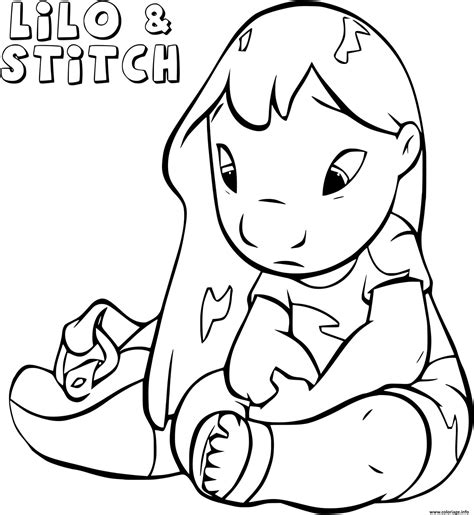 coloriage lilo sennuie de stitch jecoloriecom