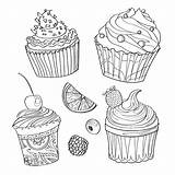 Coloring Cakes Cupcakes Kids Pages Color Children Beautiful Justcolor sketch template