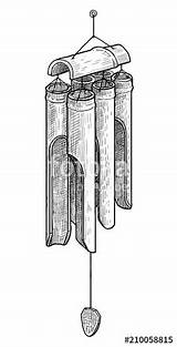 Wind Chime Drawing Chimes Paintingvalley Drawings sketch template