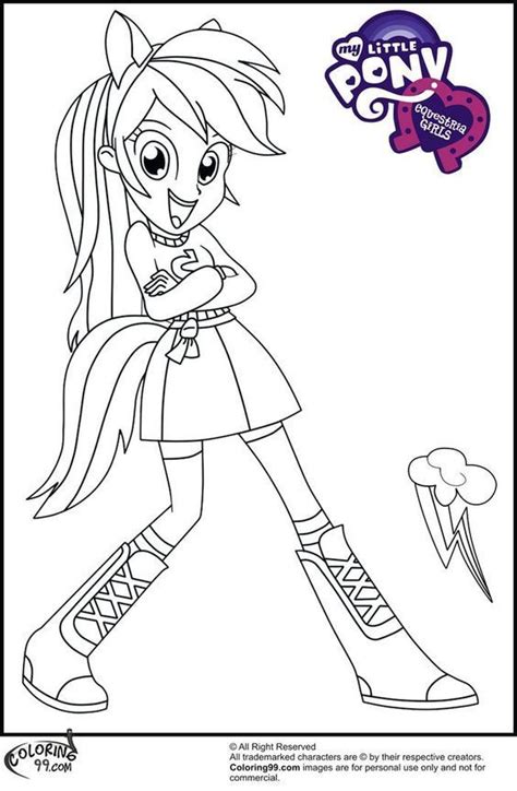 mlp human coloring pages