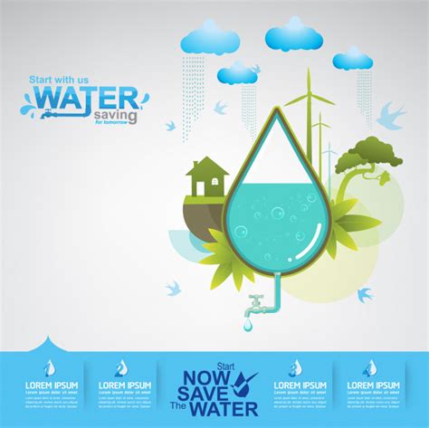 save the water concept water is life vector premium download