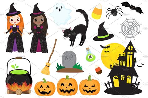 Fun Halloween Clipart Custom Designed Illustrations ~ Creative Market
