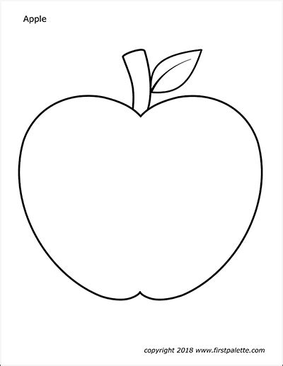 printable apple cut outs sketch coloring page