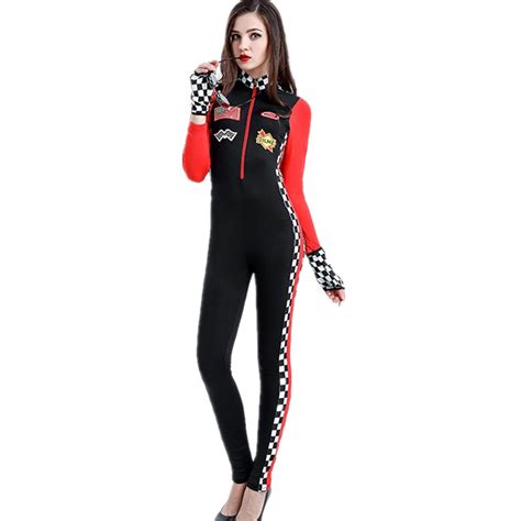 Buy Women Spandex Racer Car Jumpsuit Costume Sexy