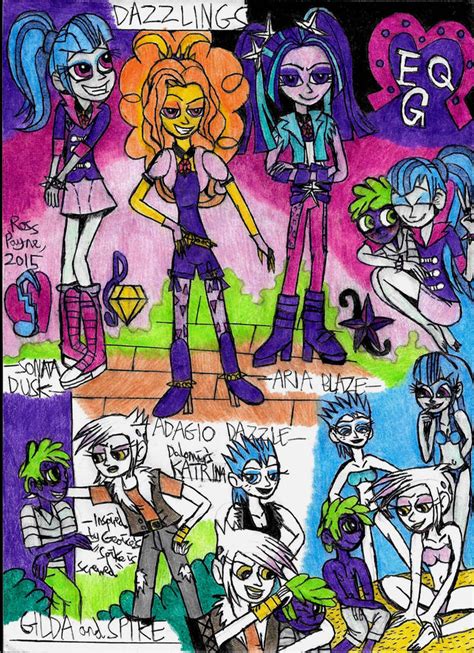 Mlp Dazzlings Gilda And Spike By Khialat On Deviantart