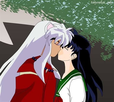 Inuyasha And Kagome A Kiss By Blondishnet On Deviantart