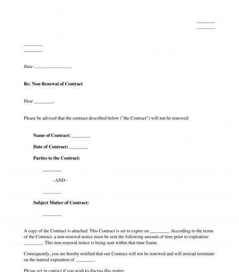 sample letter  renewing contract