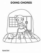 Chores Coloring Pages House Template sketch template