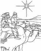 Bijbel Kleurplaten Kerstverhaal Kerst Drie Hun Wijzen Kamelen sketch template