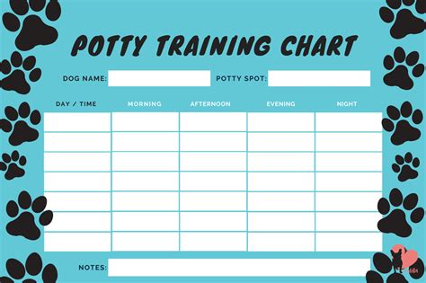 puppy potty training schedule  printable