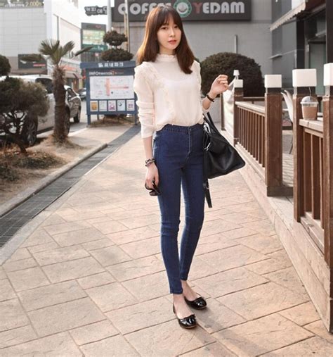 2015 spring cotton high waist jeans girl korean version of slim feet tall stretch pencil pants