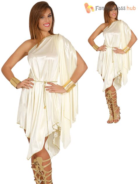 Ladies Greek Goddess Costume Adults Roman Grecian Toga Fancy Dress