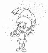Deszcz Kolorowanka Oknem Raincoat Druku Parasol Kleurplaat Precipitations Pokoloruj Regen sketch template