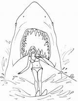Shark Coloring Pages Horror Great Boy Jaws Colouring Movie Scary Book Printable Mouth Attack Lavagirl Sharkboy Print Movies Hungry Tooth sketch template