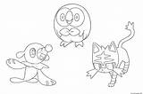 Coloring Moon Sun Pokemon Pages Starters sketch template
