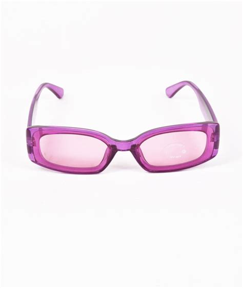 Beyond Retro Purple Rectangle Sunglasses With Purple Lenses