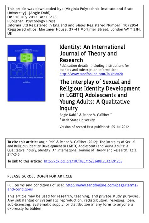 pdf the interplay of sexual and religious identity