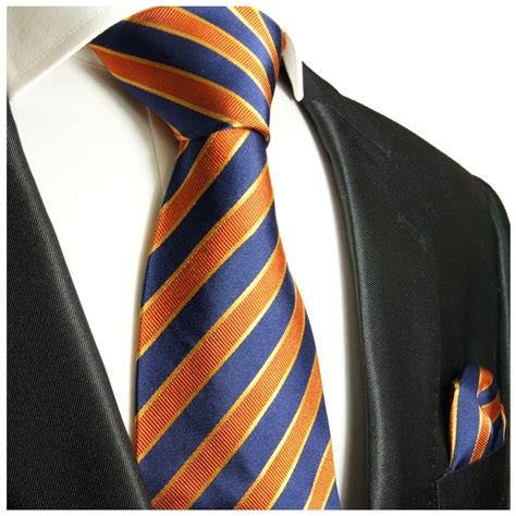 blue orange mens tie striped silk necktie paul malone shop