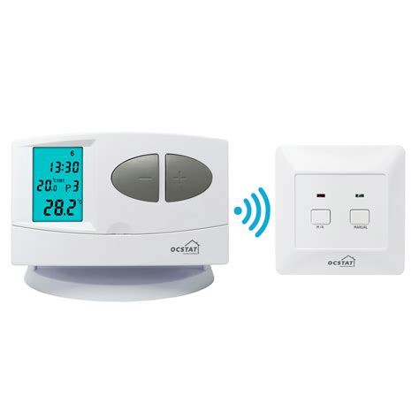 heat  cool  day programmable thermostat water heating rf room thermostat