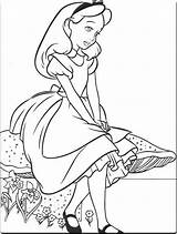 Alice Coloring Wonderland Pages Printable sketch template