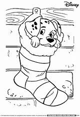 Coloring Christmas Disney Pages 101 Dalmatians Dalmatian Print Holiday Cute Stocking Color Puppy Hanging Very sketch template