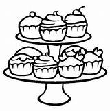 Coloring Pages Cupcake Kids Kitty Cup Colouring sketch template