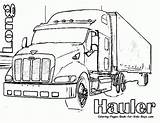 Sheets Semi Wheeler Tractor Rig Kenworth Coloringtop Cliparts Starry Getcolorings sketch template