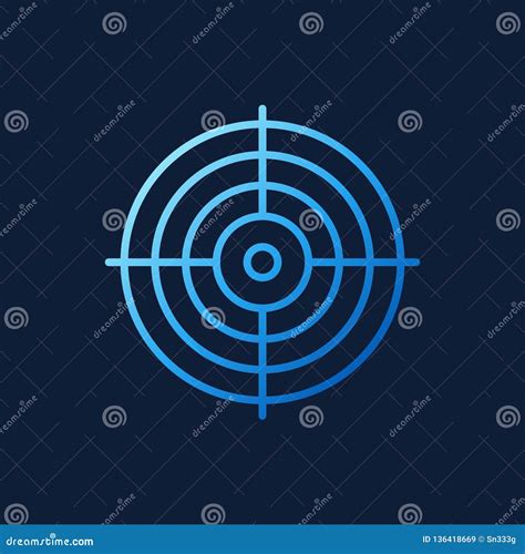 crosshair vector blue icon  outline style stock vector illustration  accuracy cross